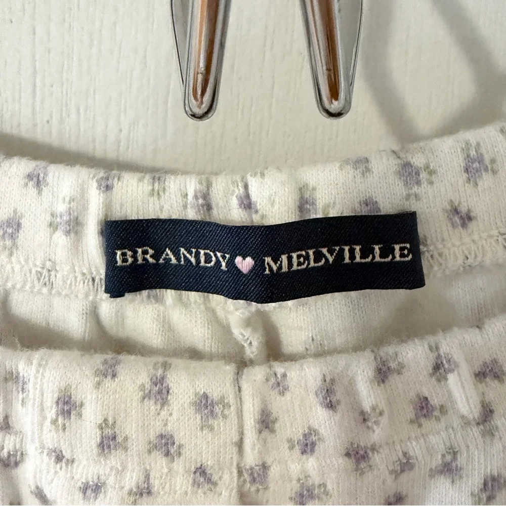 Brandy Melville Floral Pointelle Pants - Picture 2 of 4